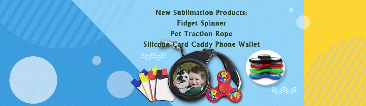 New Sublimation Blanks Fidget Spinner,Pet Traction Rope,Silicone Card Caddy Phone Wallet