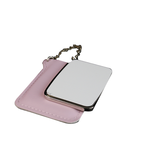 Square Hand Mirror With Leather Case