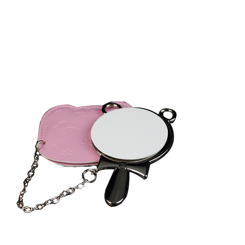 Round Hand Mirror With Leather Case