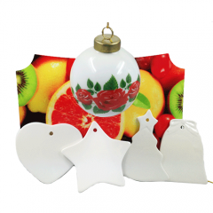 White Snow Ball Ornament With Metal Insert