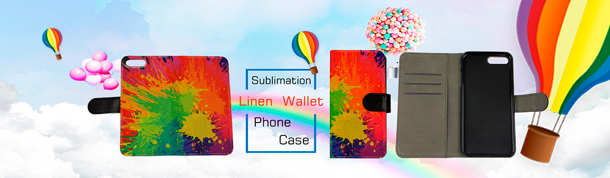 Sublimation Linen Wallet PU Phone Cover