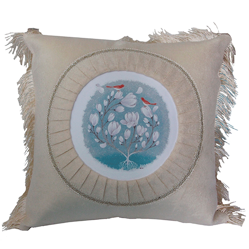 European Style Pillow Cover WIth Round Image