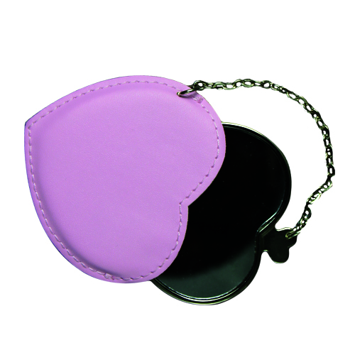 Heart Hand Mirror with Leather Case