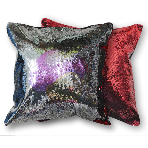 40*40CM Red+Silver Sequin Pillow Cover