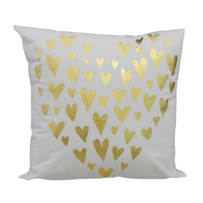 Heart 45*45cm Gold Stamping Cushion Cover