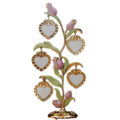 Gold Rose Heart Family Tree Picture Frame