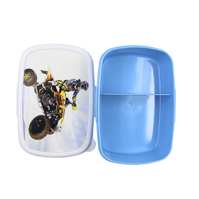 Plastic Blue Lunch Box with partition