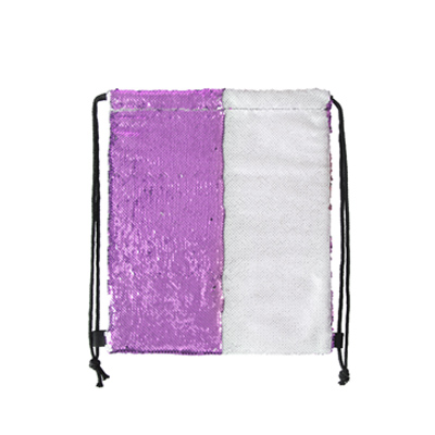 Pinkish Purple Sequin Drawstring Bag