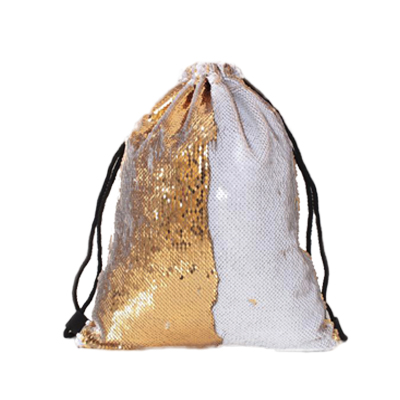 Gold Sequin Drawstring Bag