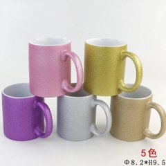 11oz sublimation glitter blank coated mug