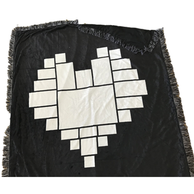 40x60 inches sublimation heart panel flannel blanket