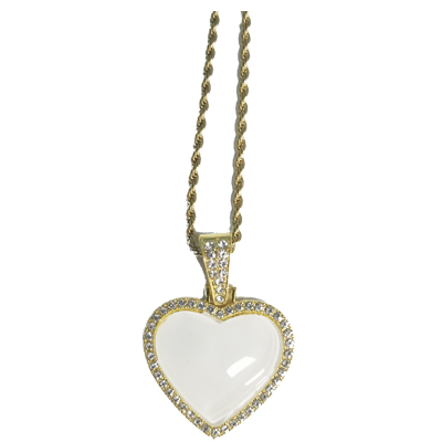 Personalized Heart Sublimation blank necklace pendant