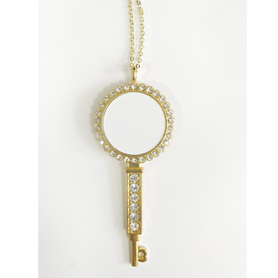 circle sublimation key pendant necklace