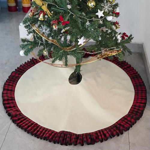 Two Layers Burlap Christmas Tree Skirt