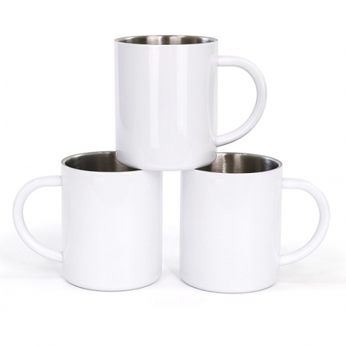 White Sublimation Coated Metal Cups