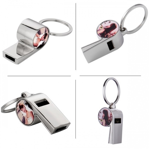 Sublimation Blank Double-sided Whistle Keychain