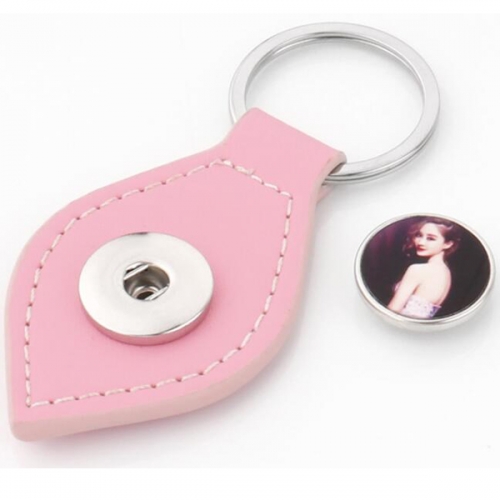 Sublimation Leather Snap Button Keychain