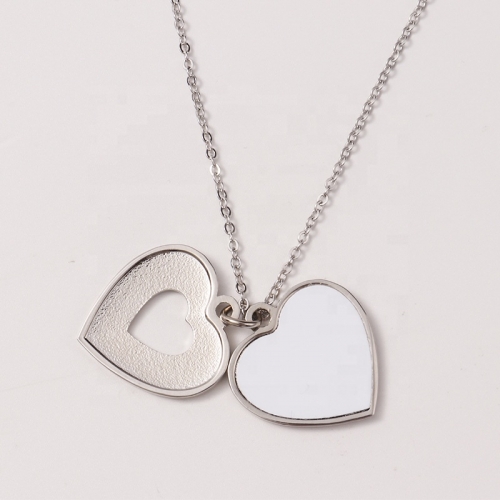 Circle Heart Love Sublimation Pendant Necklace Jewelry