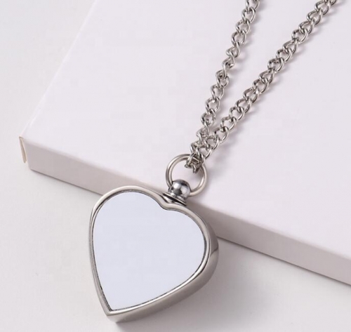 Silver heart Cremation necklace pendant