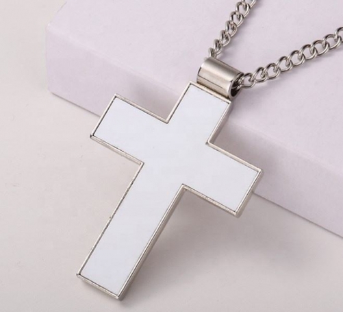 Sublimation Blank Metal Cross Necklace