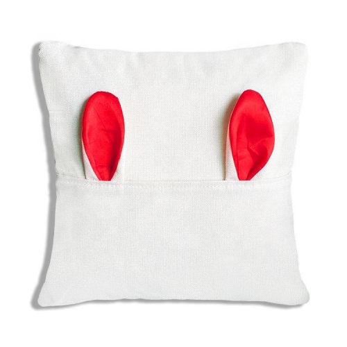 Linen Pillow Cover  with Rabbit ear