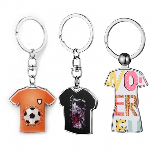 T shirt Jersey Sublimation Metal Keychain Blanks Keyring