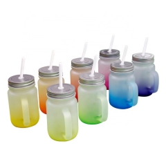 8 Colors Sublimation Blank Glass  Mason Jar