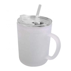 15oz Clear Frosted Glass  Mug