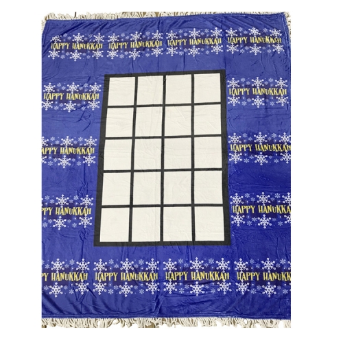 50x60 inch Without Tassel Flannel Happy Hanukkah Sublimation Blanket
