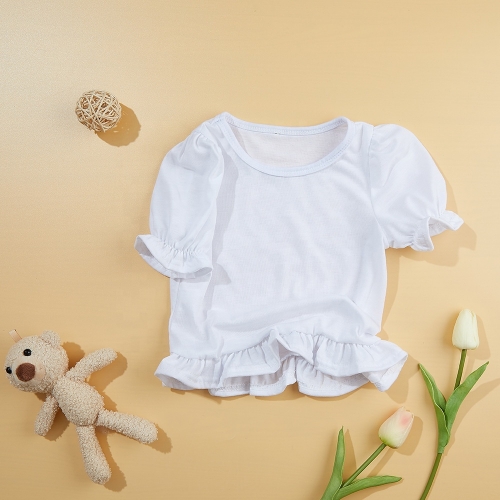 BBlank Polyester White Lace Baby Toddlers Sublimation T-Shirts