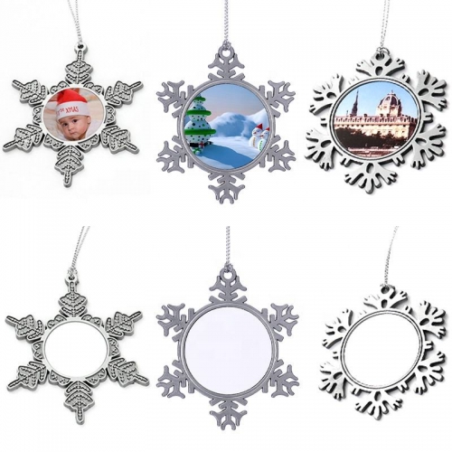 Christmas Decorations Xmas Hanging Ornament Sublimation Snowflake Ornaments