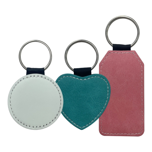 Round Leather Key Chain