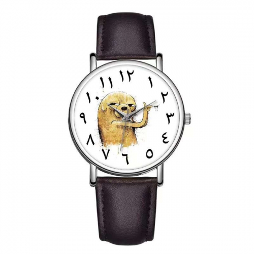 Black Sublimation Leather Watch