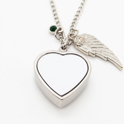 Heart Cremation Sublimation Necklace
