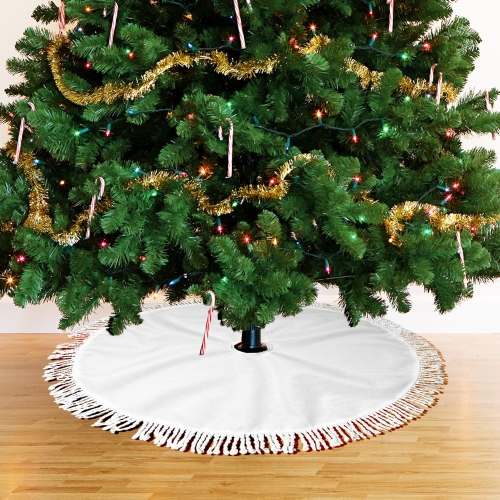 Sublimation Christmas Tree Skirts with tassel