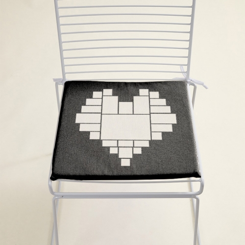 Heart Panel Sublimation Linen Chair Seat Cover