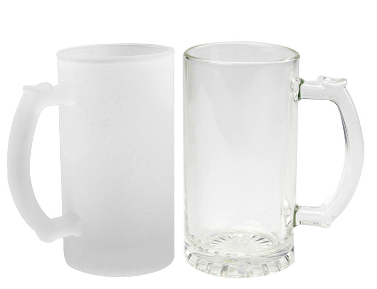16oz Frosted Clear Sublimation Glass Beer Cups