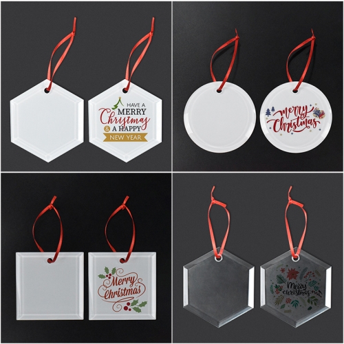 Glass Christmas Sublimation Ornaments