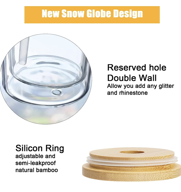 Snow Globe Sublimation Iced Coffee Cups