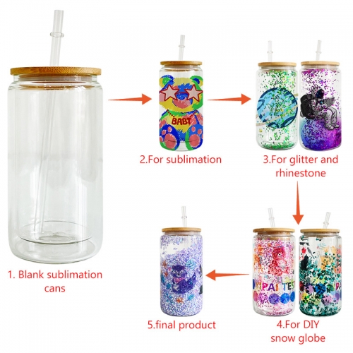 12oz Double Wall Sublimation Glass Can