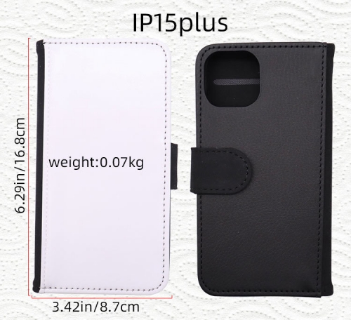 IP15 Plus Sublimation Leather Flip Case