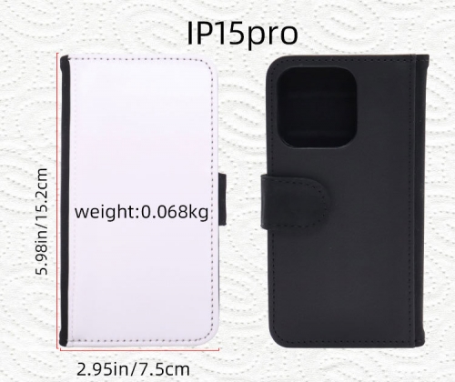 IP15 pro Sublimation Leather Wallet Cover