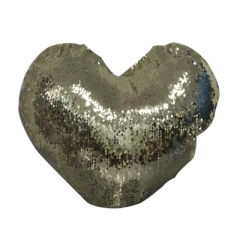 Gold Heart Sequin Pillow Cover