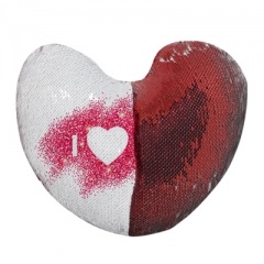 Heart Red Sequin Pillow Cover