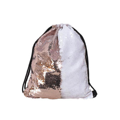 Champagne Gold Sequin Drawstring Bag