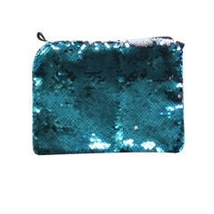 Blue Sequin Coin Purse