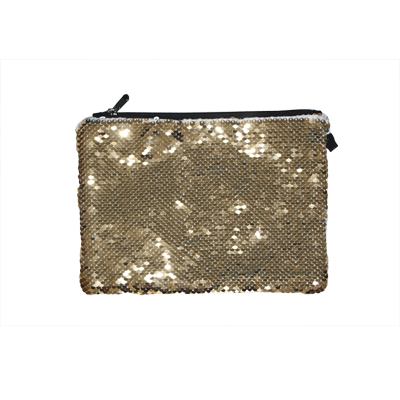 Gold Reversible Cosmetic Bag