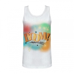 Men's Sleeveless White Blank Polyester Sublimation Tank Top