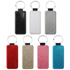 Rectangle Glitter Keychain