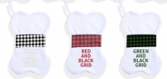 Bone Plaid Sublimation Stocking